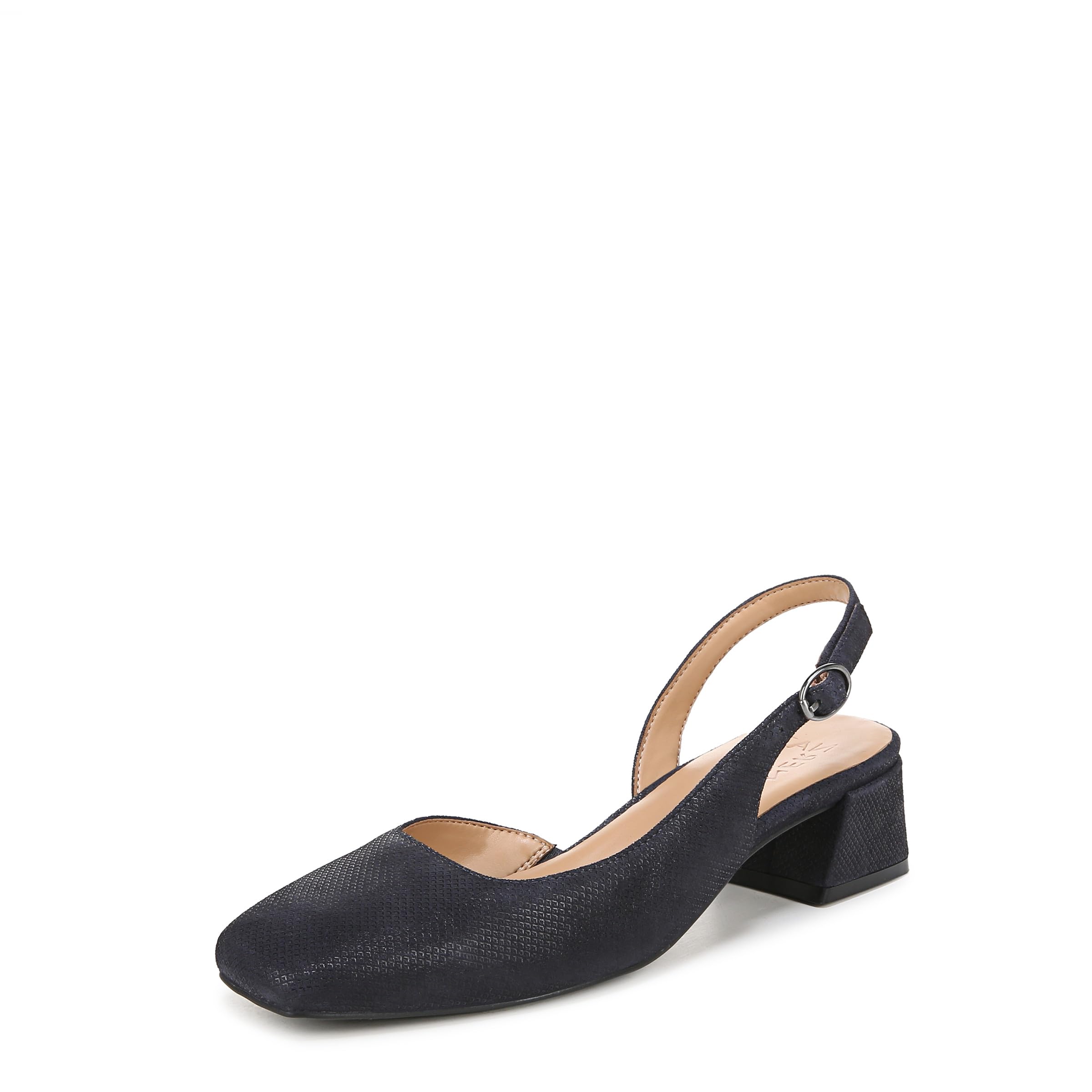 Photo 1 of Naturalizer Womens Jayla Low Heel Slingback Dress Shoe Pump Istmo Navy Suede 8.5 W