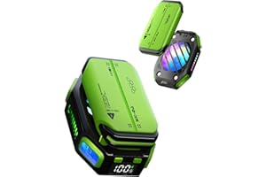 ACEDAYS Magnetic Phone Cooler with Rechargeable Battery,Phone Cooling Fan with RGB LED Semiconductor Cooling, Phone Radiator with Temperature Display for Mobile Gaming,Tiktok Live Streaming（Green）