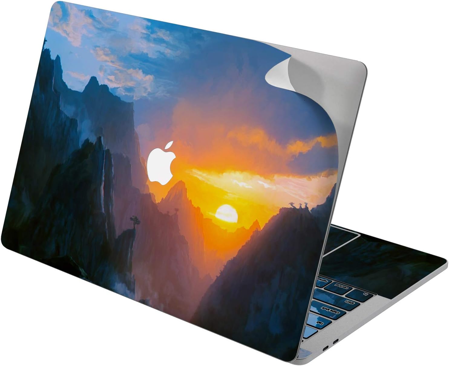 Cavka Vinyl Decal Skin for Apple MacBook Pro 13" 2019 15" 2018 Air 13" 2020 Retina 2015 Mac 11" Mac 12" Print Design Sticker Cover Epic Nature Beautiful Protective Laptop Sunset Painted Mountain Sky