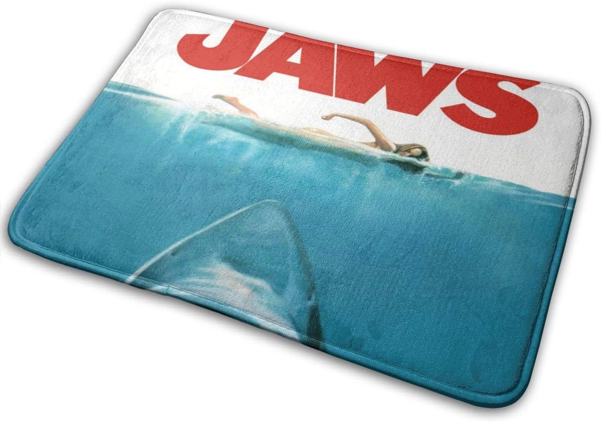 GSRONY Home Decorative Entrance Door Mat, Jaws Biting Shark Naked Girl Swimming Indoor/Outdoor Front/Back Doormat Floor Mat Rug Non-Slip for Home/Office/Kitchen/Bedroom 23.6X15.7 INCHES
