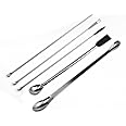 Meuey Lyot 1 Set Stainless Steel Micro Lab Sampling Scoop Spatulas Combination Reagent Spoon Laboratory Supplies (Pack of 5)