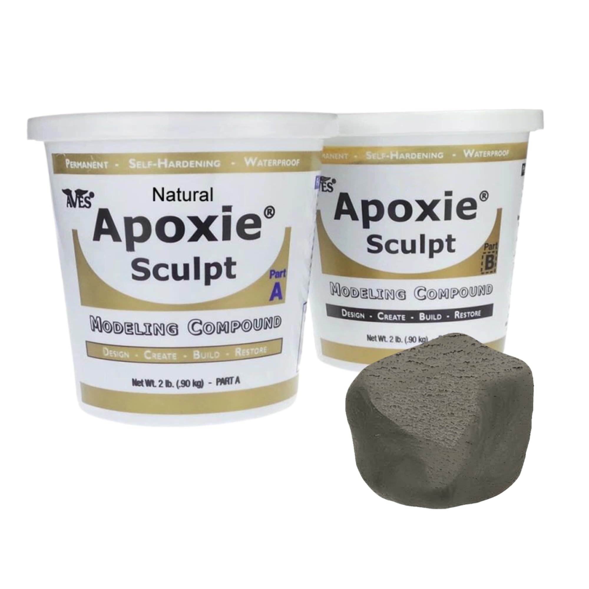 Photo 1 of **ONLY PART B*** Aves Apoxie Sculpt - 2 Part Modeling Compound (A & B) - 4 Pound, Apoxie Sculpt for Sculpting, Modeling, Filling, Repairing, Easy to Use Self Hardening Modeling Compound – Natural
