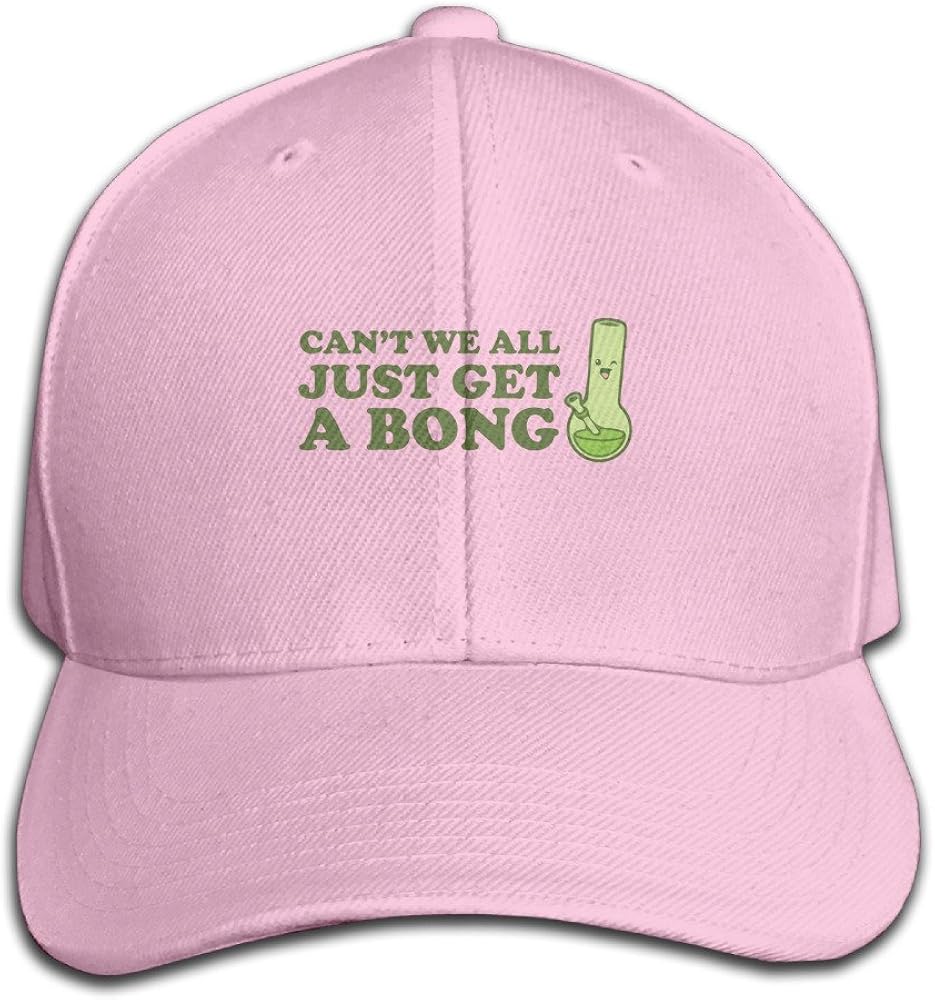 100 Cotton Can't We All Just Get A Bong Funny Plain Hat Baseball Caps