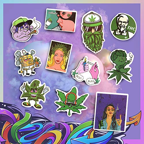 100PCS Weed Stickers for Adult Decals Perfect for Laptop Computer Car Skateboard Water Bottle Travel Case Guitar Luggage Motorbikes