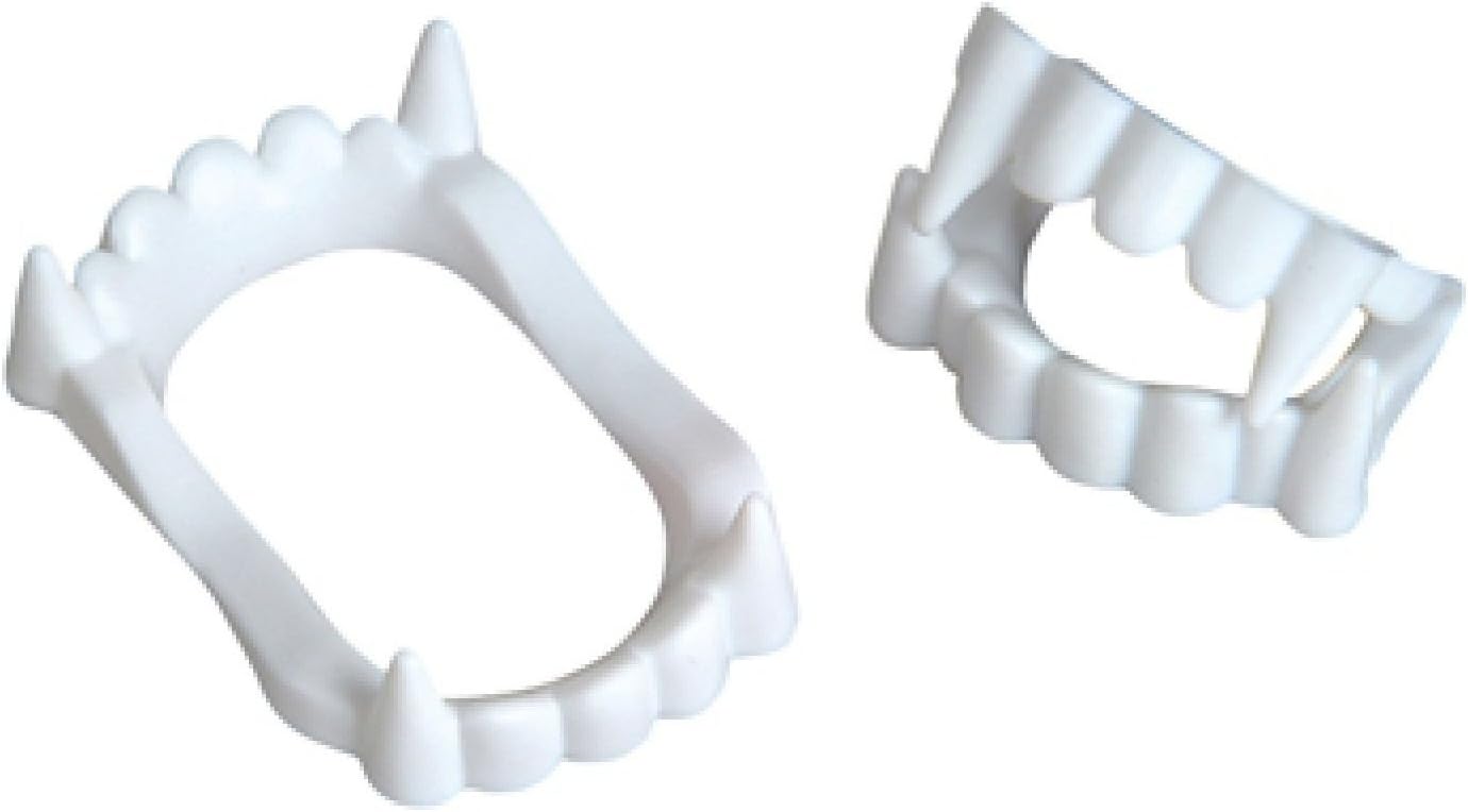 Neliblu 24 White Vampire Fangs, Plastic Teeth, Costume Accessory Halloween Party Favors: Toys & Games