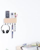 Echehi 5 Hooks Key Holder Wall Mounted Small Coat Rack Black view 8