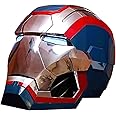 VAZTTY Electronic Open/Close, 1: 1 Wearable English Voice Control Helmet Props Halloween Cosplay Props, Red