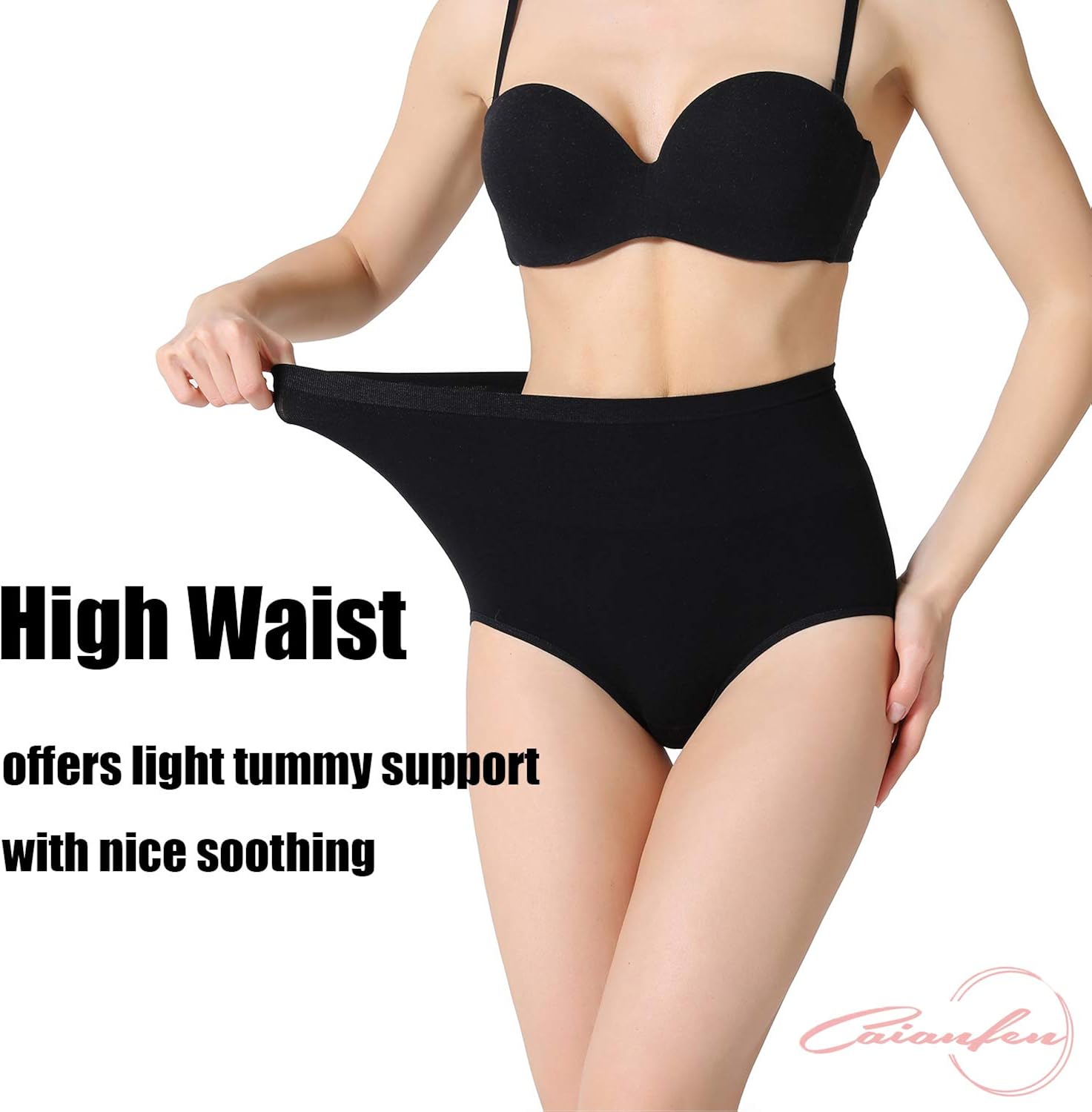 CAIANFEN Womens High Waist Cotton Underwear Soft Breathable Full Coverage Briefs Panties Multipack XS S M L XL at  Women’s Clothing store