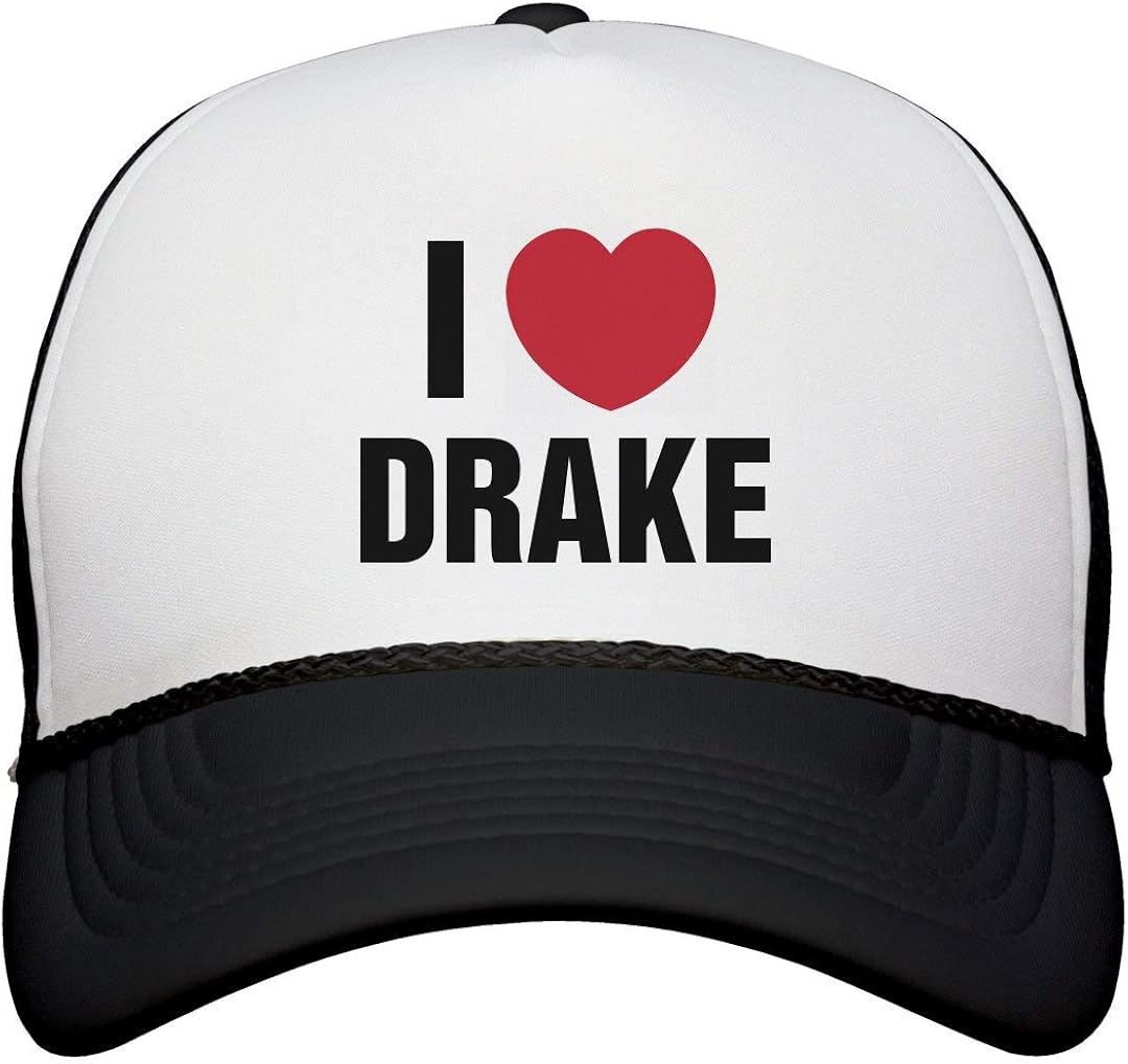 I Love Drake Snapback Trucker Hat White/Black Clothing