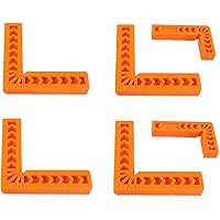6PS 90-Degree Positioning Square Clip Plastic 4ps x 4-inch 2ps x 3-inch L-Shaped Woodworking Corner Clip Auxiliary Positionin