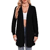 MONNURO Plus Size Cardigan Sweaters for Women Oversized Long Cardigan Open Front Sweaters Outwear with Pockets