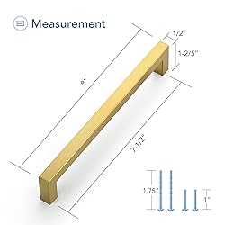 Ravinte 1 Pack Gold Cabinet Pulls 7-1/2 Inch