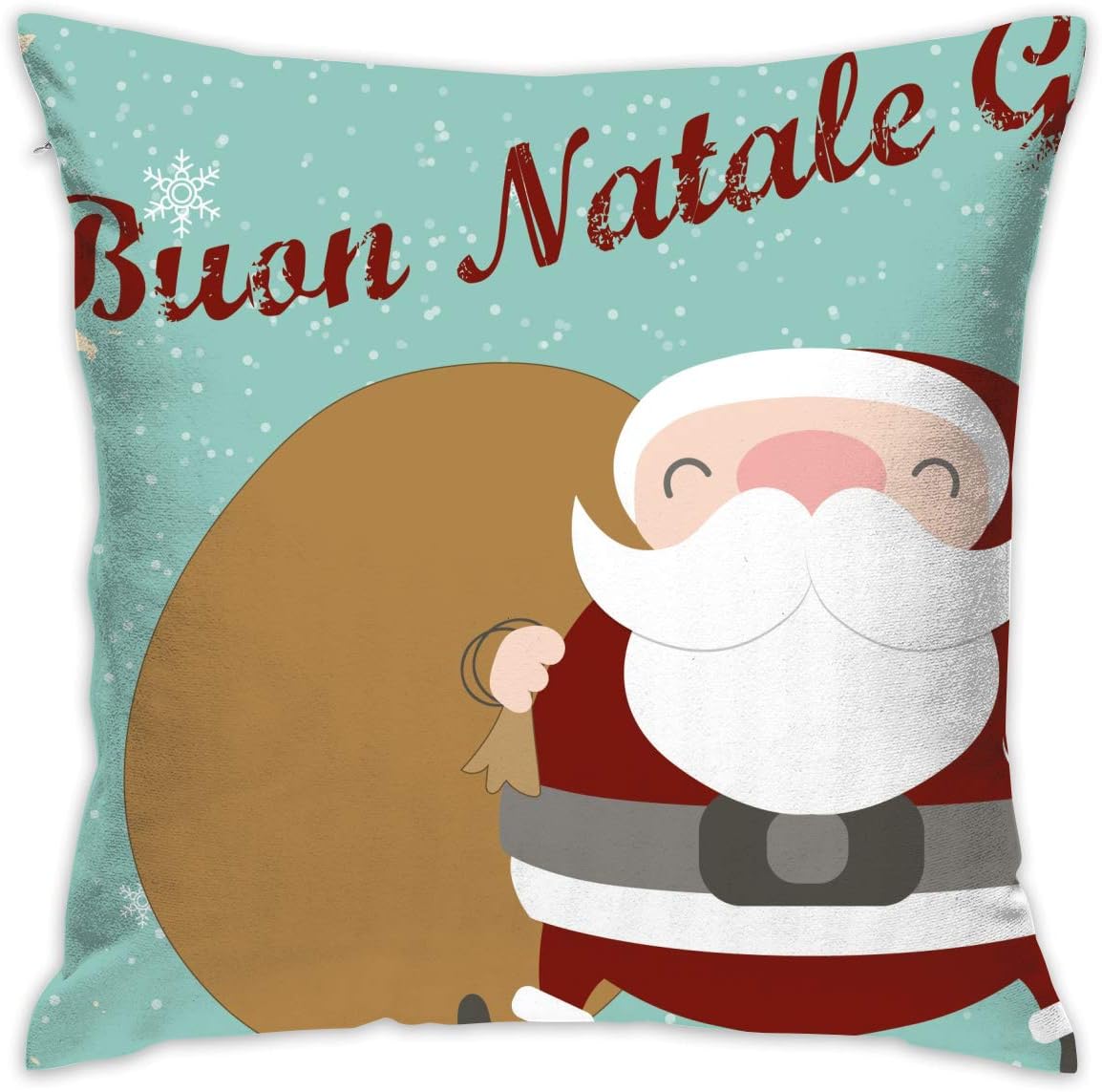 Buon Natale Pillow.Amazon Com Vintage Christmas Santa Playing Basketball Buon Natale Square Throw Pillow Decorative Couch Outdoor Party Farmhouse Bed Home Decorations Ornament Bedroom Theme Living Room Dorm Indoor Sofa 18x18 Guest Home Kitchen