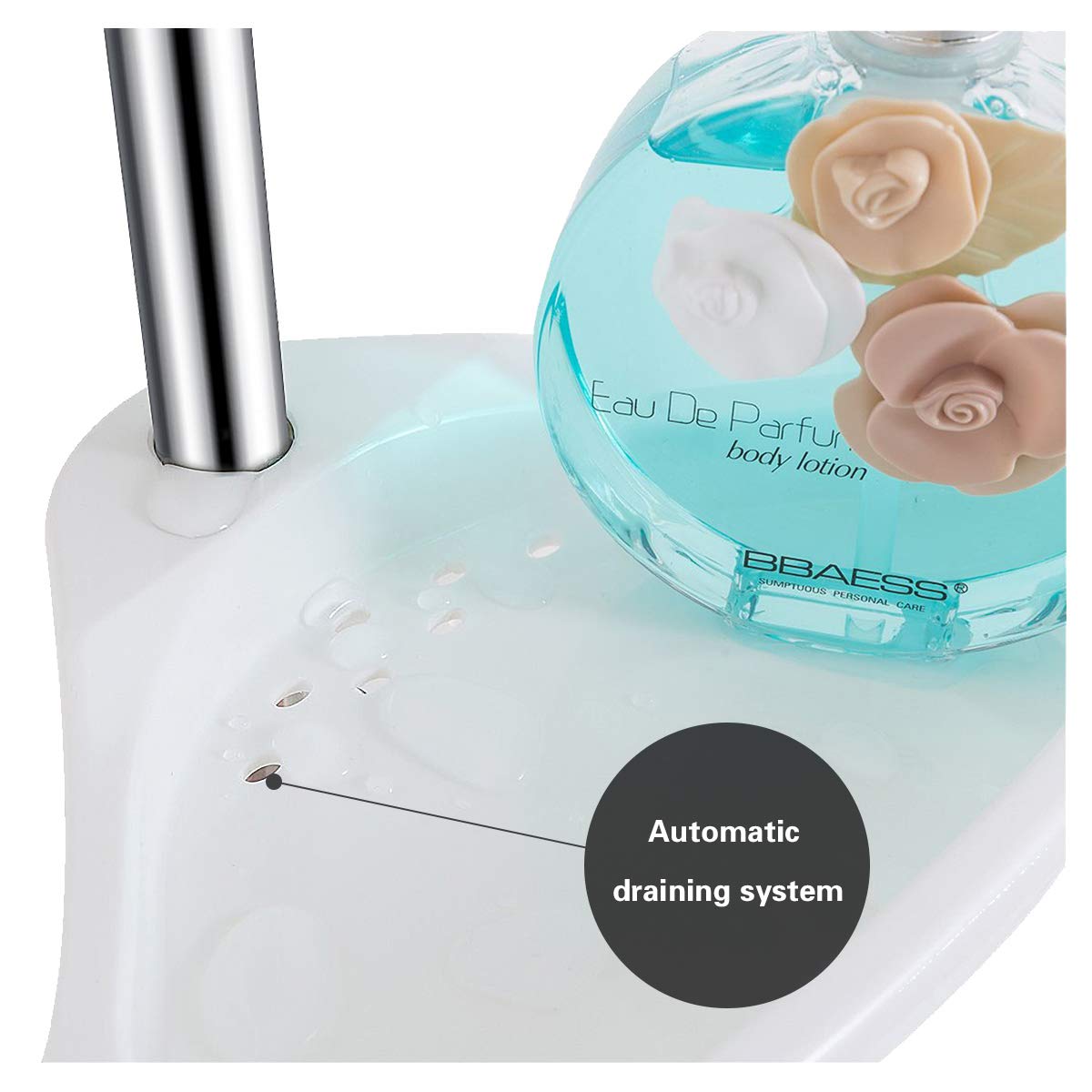 ALLZONE Tension Corner Shower Caddy, Rustproof Stainless Steel, 4 Positionable Shelves, Height Adjustable Among 4.7Ft to 9.3Ft