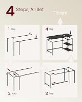 VASAGLE Computer Desk 140 x 60 cm Ebony Black LWD055B02 Industrial view 7
