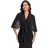 Pukguro Shawl Wraps for Women Evening Dresses Chiffon Soft Capelets Wedding Bridal Cover Up