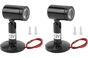 Tissting 2 Pcs LED Spotlight 12V Adjustable Mini Light - Rotatable Indoor Uplighting for Jewelry Display, Bedside Cabinet, Pi
