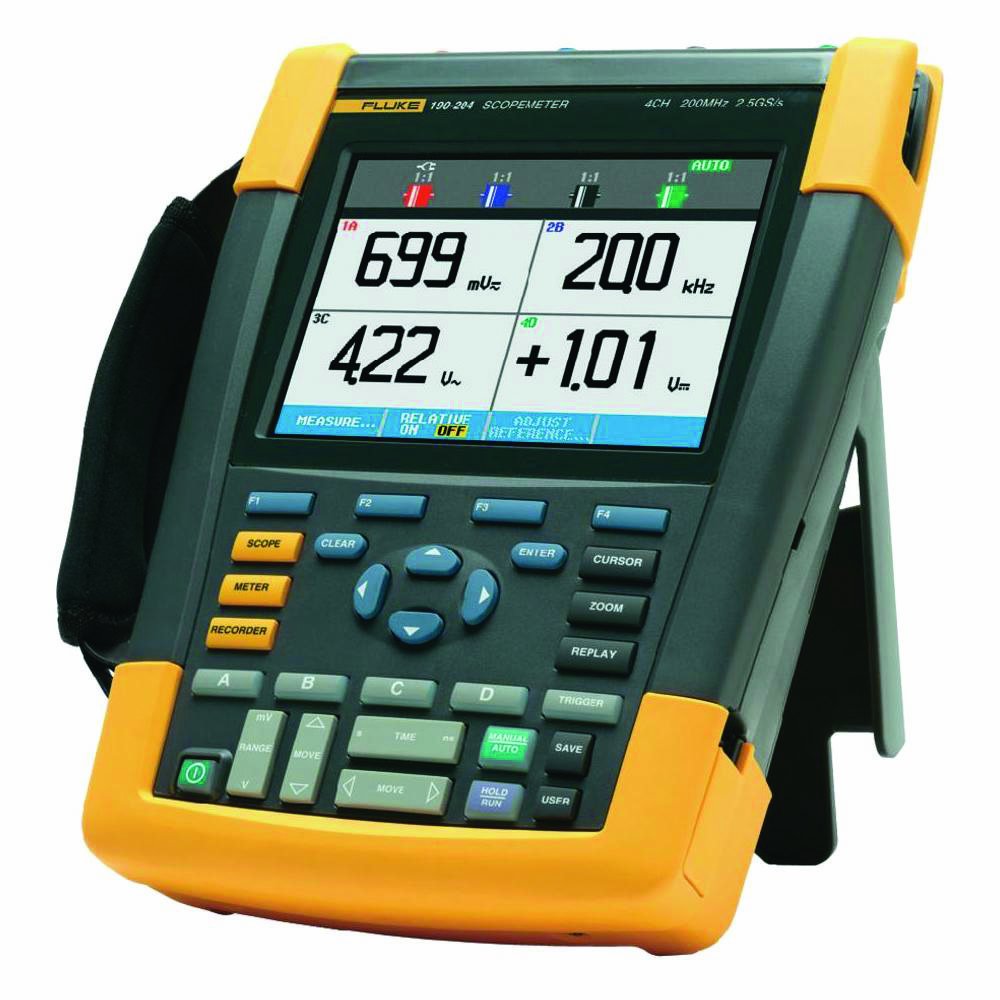 Fluke 190-204/AM/S 4 Channel LCD Color ScopeMeter Oscilloscope with ...