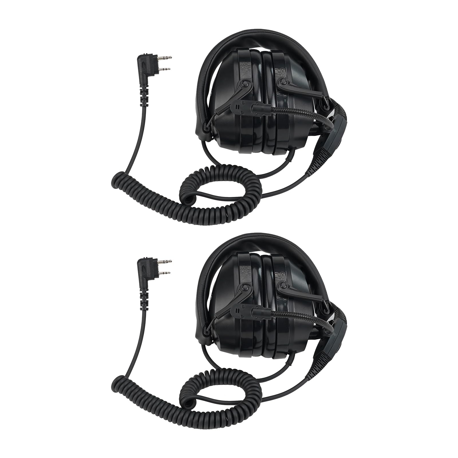 Retevis Walkie Talkie Earpiece, Noise Cancelling with Adjustable Volume Knob (82dB) 2 Way Radio Overhead Headset Compatible with Baofeng UV-5R Retevis RT24 RT27 RA89 RT5R RT86 (2 Pack)