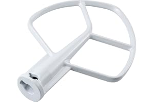 K5AB K5SS Kitchen Mixer Aid Coated Flat Beater by AMI PARTS for 5 QT Mixer Stainless Steel Bowl Compatible with Model KSM50 KSM5 KSM450