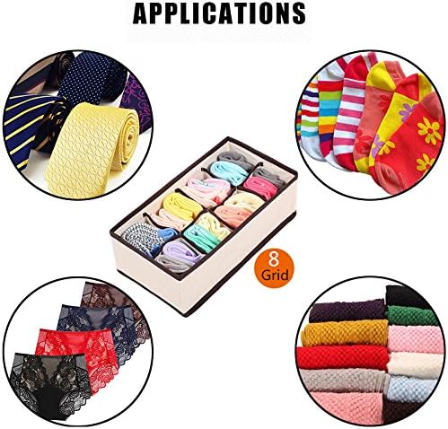 GIAGY Sock Organizer, Easy Clips &amp; Locks Paired Socks Hanging without Ties, Bags or Dividers for Laundry with Foldable Underwear Drawer Organizer Drawer Divider(2 Pcs)