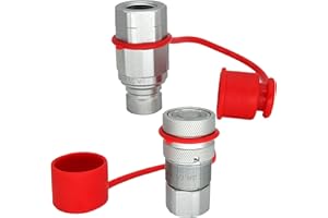 HAOFANG 1/2inch Skid Steer Bobcat Flat Face Hydraulic Quick Connect Couplers, Couplings Set The Universal Quick Disconnect Coupler for Bobcat Case/New Holland, Kubota, NPT Thread