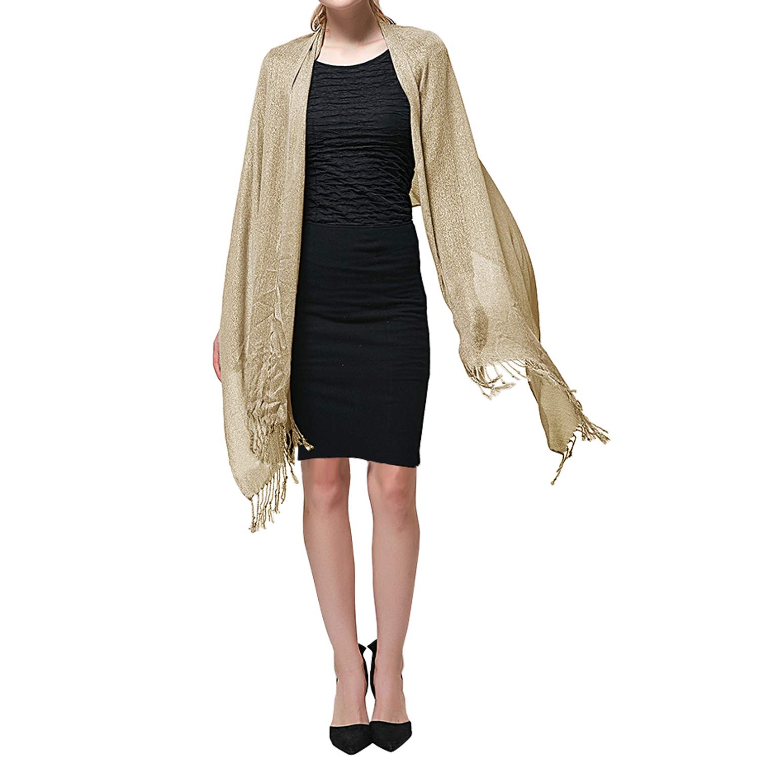 Shawls and Wraps for Evening Dresses, Wedding Metallic Shine Shawl