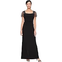 Amazon.com: Alex Evenings Women's Long Velvet Off the Shoulder Fit and  Flare Holiday Dress, Formal Gown (Petite and Regular Sizes), Wine Velvet  Beaded, 4P : Clothing, Shoes & Jewelry