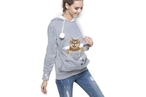 JOMAGO Womens Pet Carrier Shirts Kitten Puppy Holder Animal Pouch Hood Sweatshirt