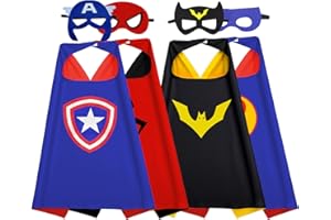 KARAZZO Kids Capes and Masks Boys Girls Costumes for Halloween Christmas Cosplay Dress Up