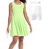PATPAT Girls Tennis Dress Set, Athletic Dress with Headband & Bamboo Viscose Shorts with Pocket, Outfit for Golf Dance School