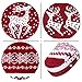 26-Inch Large Nordic Style Knitted Christmas Stockings in Burgundy/White for Stuffers & Mantel, Wall, & Staircase Decoration
