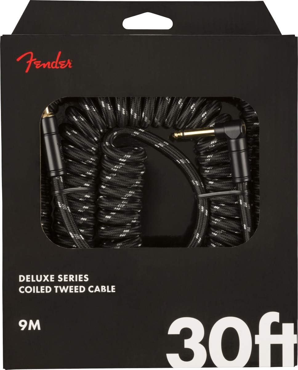 Fender Deluxe Series Coil Cable - Tweed - 30ft (9m) - Black