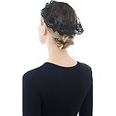 Wgior Catholic Church Small Circle Round Head Covering Floral Lace Mantilla Chapel Cap Veil Latin Mass Veils for Women Girls