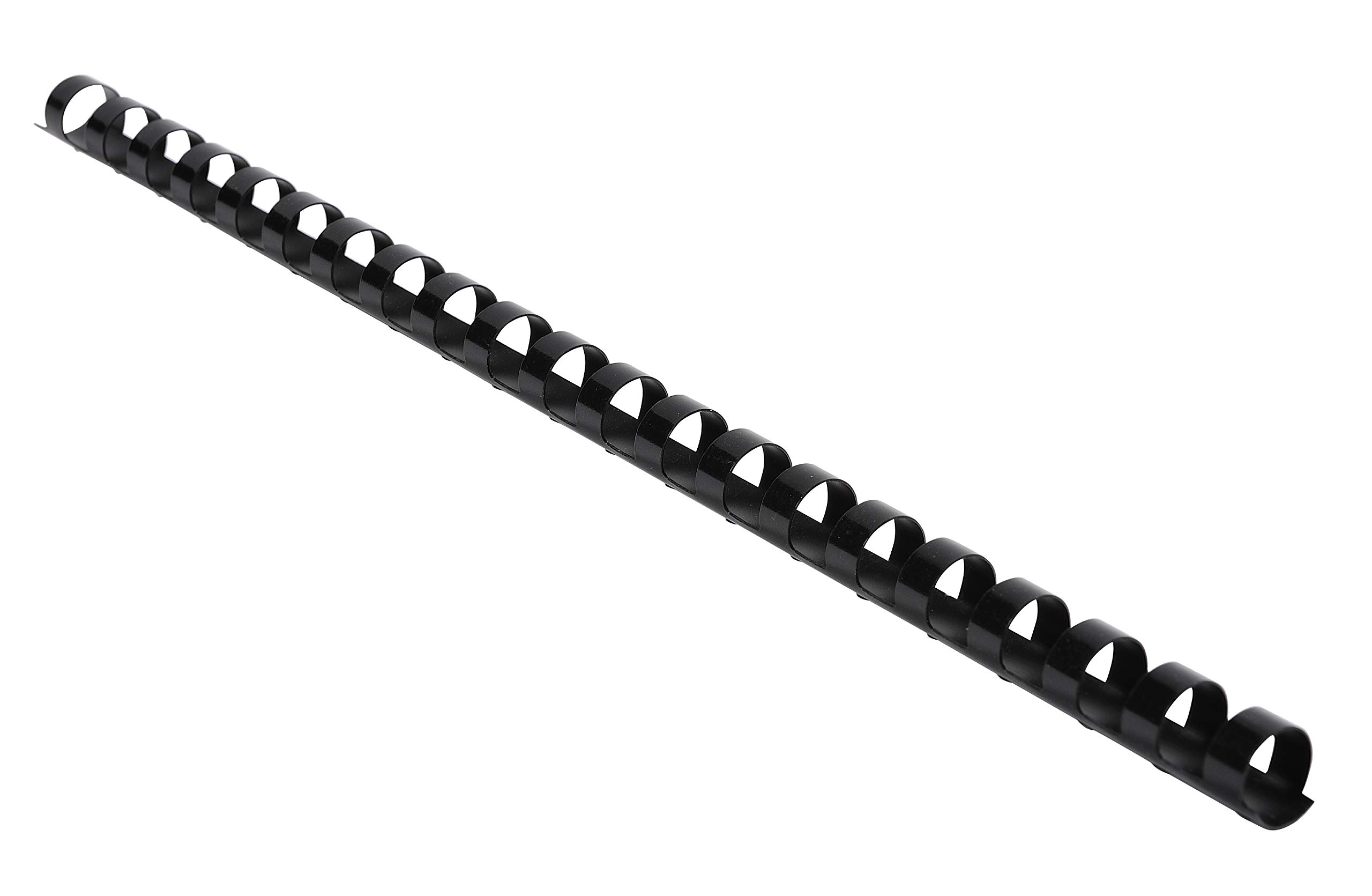 Exacompta - Ref 75401E - Binding Combs - 12mm Thick, 21 Rings, Suitable for A4 Documents, Holds Approx. 65-90 Sheets, Made from PVC Material - Black (Pack of 100)