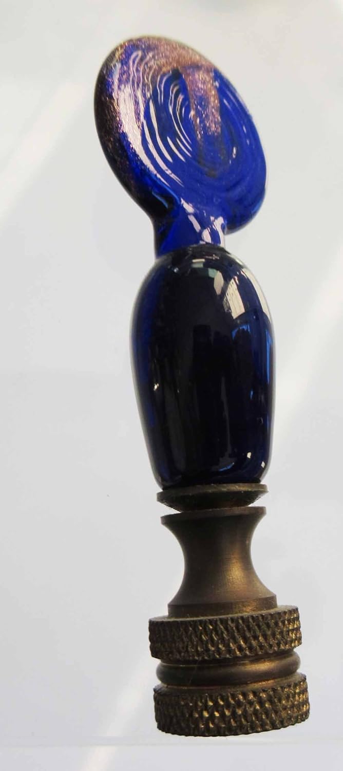FINIALS Handmade Glass Lamp Finials Cobalt