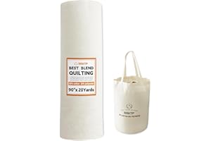 RRKTP Cotton Quilt Batting by The Roll,80/20 Cotton/Polyester Blend Batting for Quilting,Warm Soft Natural Batting for Sewing,Stuffing for Crafts Handmade Quilts&Sewing Project 90 X 20 Yard