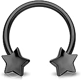 Jewseen 16g Septum Ring Star Septum Jewelry Cartilage Earring Hoop Helix Piercing Jewelry Surgical Steel Tragus Earrings Daith Earrings Nose Ring Hoop for Women and Men