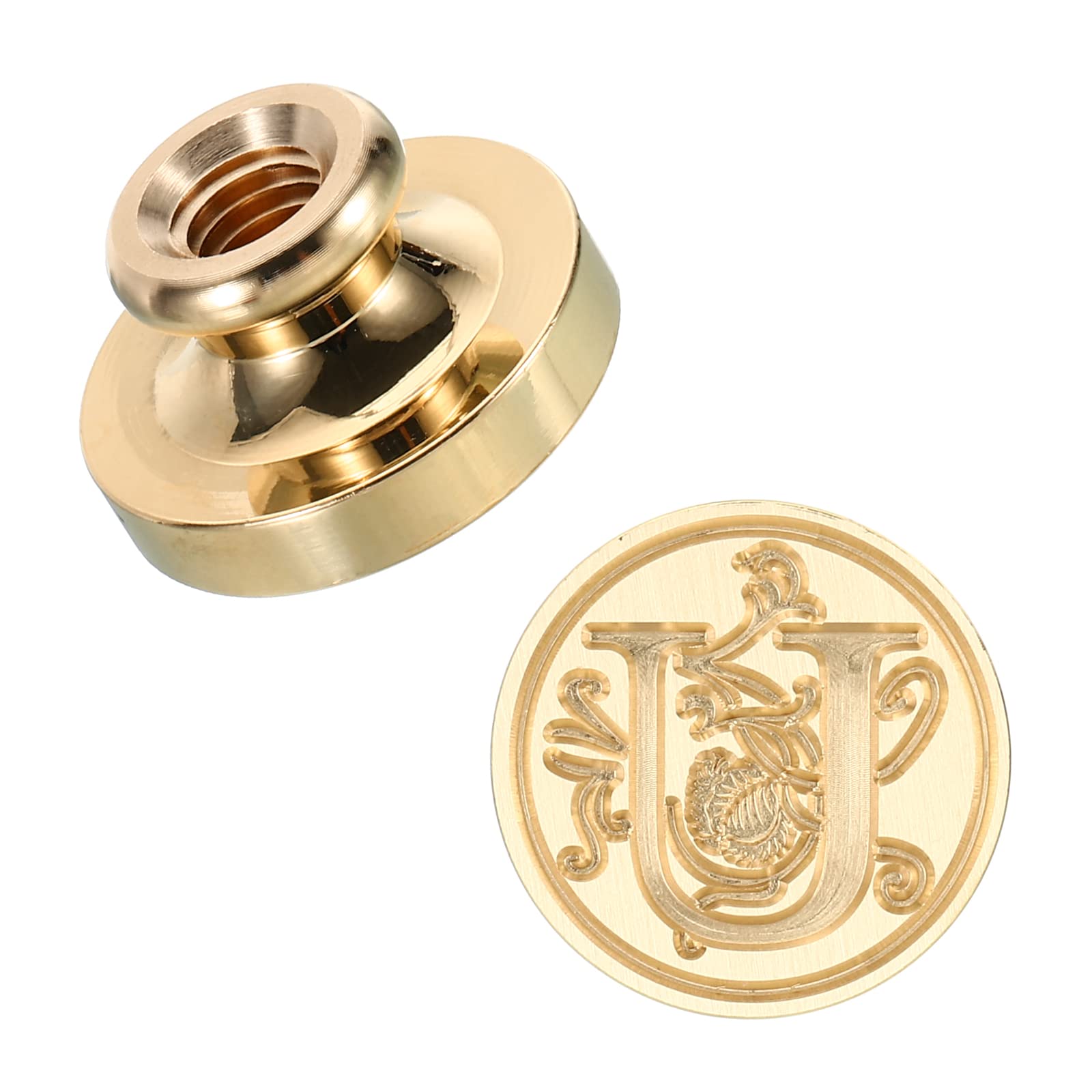 PATIKIL Alphabet U Wax Seal Stamp, Initial Letter Sealing Wax Stamp Classic Retro Brass Head for Envelope Invitation Cards