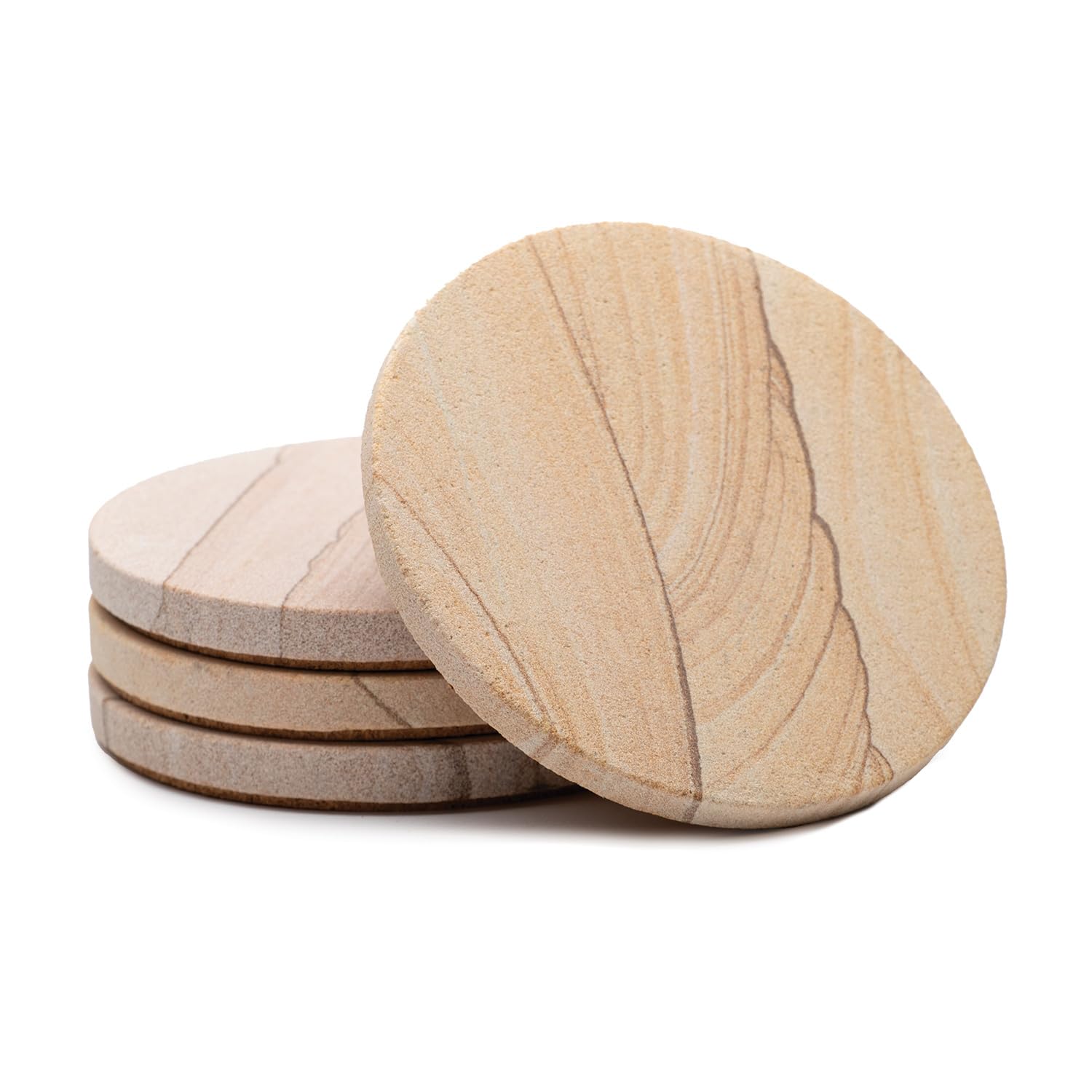 Photo 1 of Thirstystone Brand - Desert Sand Coaster, Multicolor All Natural Sandstone - Durable Stone with Varying Patterns, Every Coaster Is An Original 4 inch round