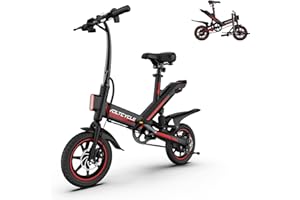 VoltCycle Electric Bike 350W Motor, 18.6 mph Folding Ebike, 14" Electric Bicycle for Adults and Teens, 36V 10.4Ah Removable Battery, 40 Miles PAS Range, Mini E Bike