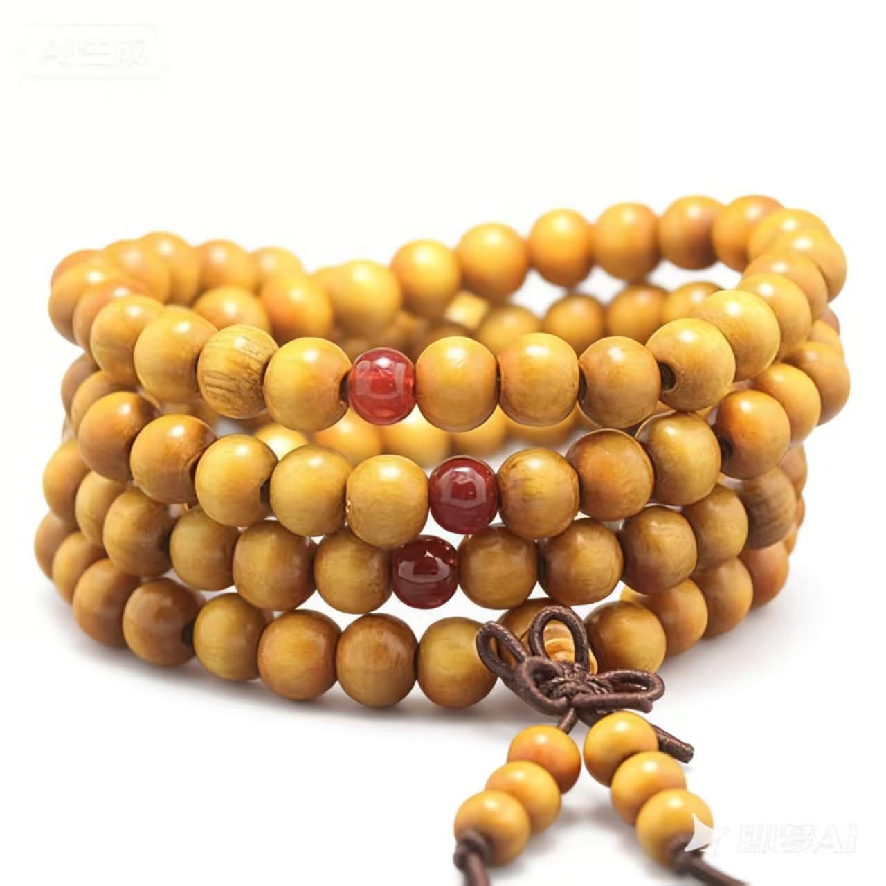 Qing Hui 8mm*108pcs Mala Bracelet Necklace Men's Women's Tibetan Buddhist Buddha Meditation Prayer Bead Prayer Buddha Mala Chinese Knot (Orange)