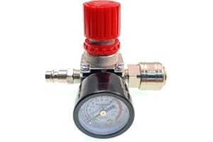 JZK 1/4" Air Compressor Pressure Regulator, Pneumatic Pressure Regulator 1/4", Pressure Control Valve with 140psi 12bar Conne