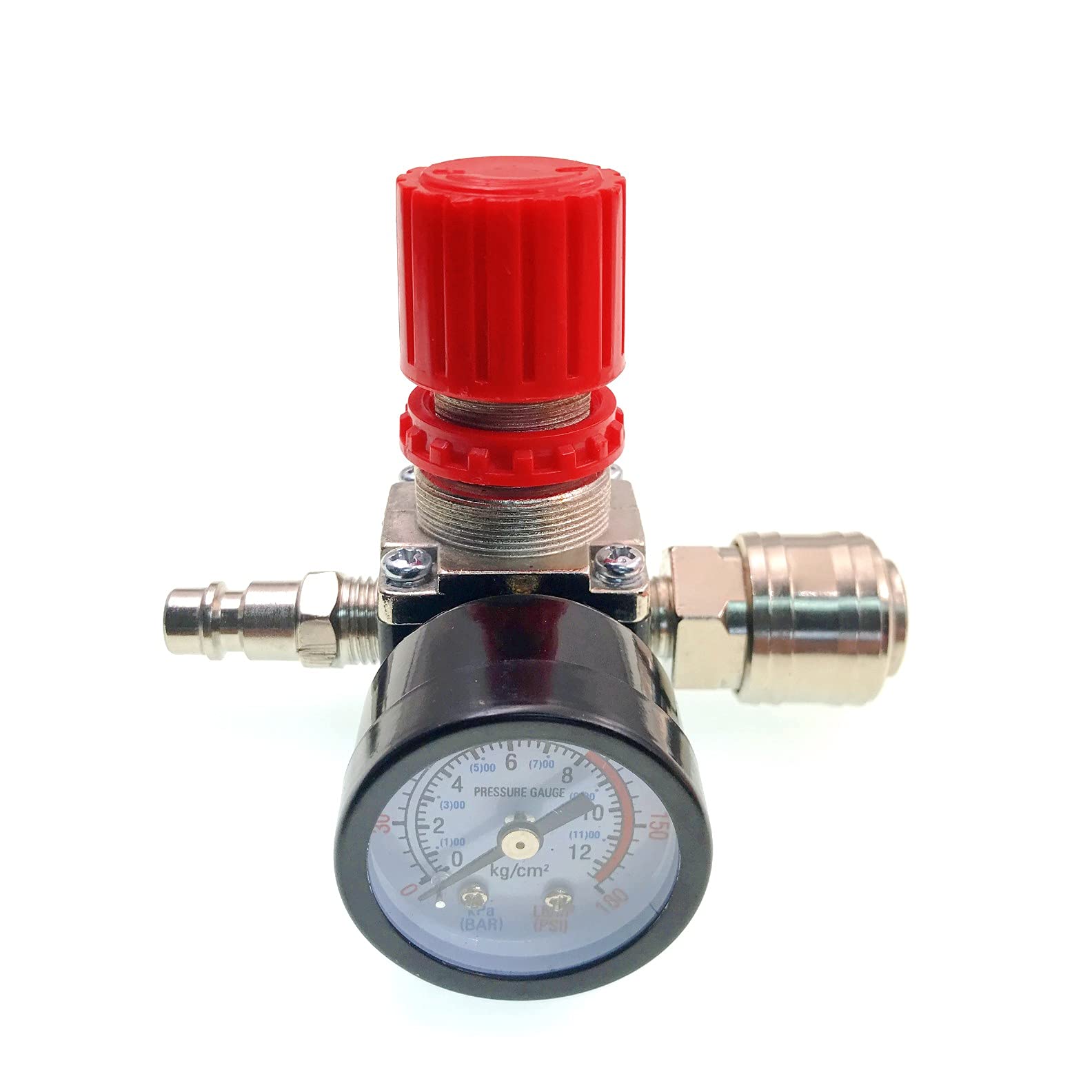 JZK 1/4" Air Compressor Pressure Regulator, Pneumatic Pressure Regulator 1/4", Pressure Control Valve with 140psi 12bar Connection