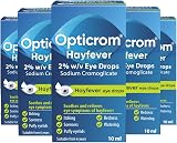 Opticrom Hayfever 2% Eyedrops 50ML 5 Pack Sodium Cromoglicate Anti Allergy