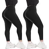 Hethrone 2-Pack Plus Size Leggings for Women, High Waisted Soft Workout Yoga Pants