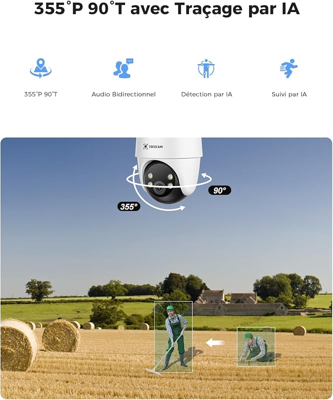 24/7 Enregistrement AOV 4G Camera Surveillance Exterieur sans Fil