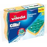 Vileda Glitzi Always Clean 2 Sponges, Yellow/Green