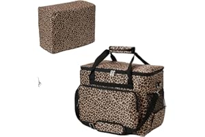 YELAIYEHAO home Sewing Machine Case Travel Case for Sewing Machine and Accessories Compatible with Most Standard Singer, Brother, Janome, Sewing Accessories Bag (leopard print)