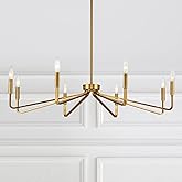ACANER 38" Gold Chandeliers for Dining Room, 8-Light Modern Farmhouse Chandelier Light Fixture, Brushed Brass Industrial Cand